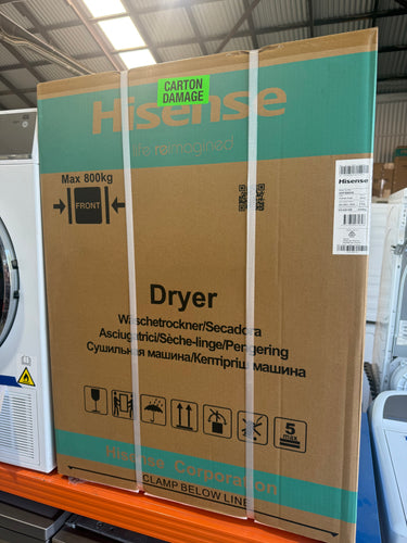 Factory second Hisense HDFS80HS 8 kg Series 3 Heat Pump Dryer – White
